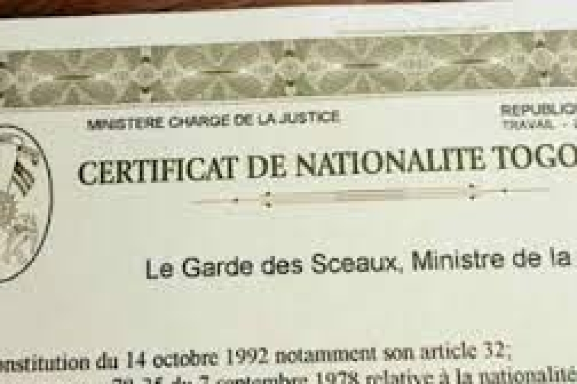 Togo: Un duplicata du certificat de nationalité en ligne en 24h